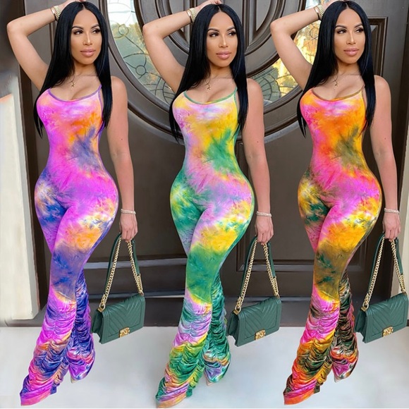 Sexy Tie-dye jumpsuit - Picture 1 of 4
